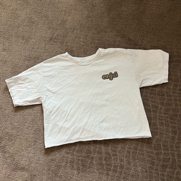 ENJOI CROPPED SHORT SLEEVE T SHIRT SIZE SMALL - Picture 2 of 4